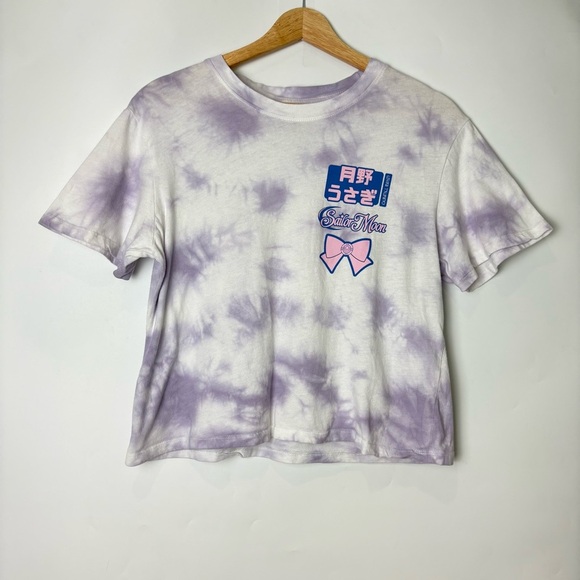 Sailor Moon Purple Tie Dye Crop Top Tee - Picture 3 of 5